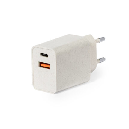 USB įkroviklis iš kviečių šiaudų pluošto - šiaudelis