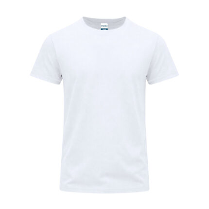 Balti marškinėliai suaugusiesiems - iš 100 % žiedinio verpimo medvilnės, Single Jersey, 170 g/m²
