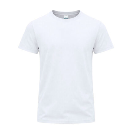 Balti marškinėliai suaugusiesiems - iš 100 % žiedinio verpimo medvilnės, Single Jersey, 190 g/m²