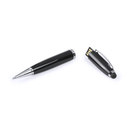 USB atmintinė-tušinukas su jutikliniu antgaliu iš metalas 16GB, iš metalas, mėlynas rašalas