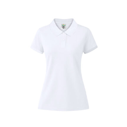Keya moteriški balti polo marškinėliai, iš 100 % žiedinio verpimo medvilnė, piqué audinys, 180 g/m², pritaikytas kasdieniam naudojimui