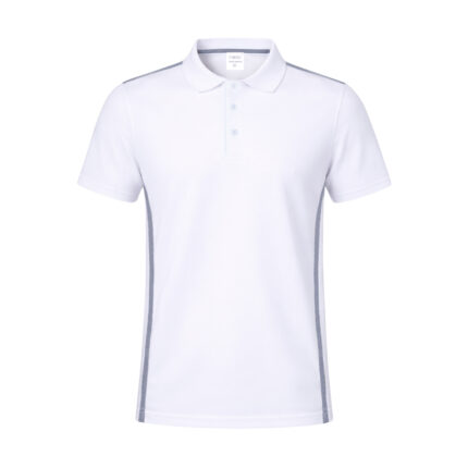 Polo marškinėliai sublimacijai iš poliesterio Piqué 180 g/m², iš poliesterio Piqué 180 g/m², balta spalva, pritaikyta sublimacijai