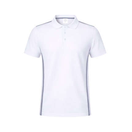 Polo marškinėliai sublimacijai iš poliesterio Piqué 180 g/m², iš poliesterio Piqué 180 g/m², balta spalva, pritaikyta sublimacijai