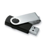 Techmate 16 GB USB atmintinė – gaminys iš kokybiškų medžiagų, išsiskiriantis apsauginis metalinis dangtelis ir pasukamas d...