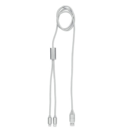 Cablong 2 iš 1 long charging cable – gaminys iš kelių medžiagų derinio, išsiskiriantis aliuminio detalės