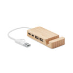 Hubstand Bambukinis USB 4 ports šakotuvas – gaminys iš bambuko, išsiskiriantis bambuko detalės