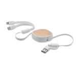 Togobam Ištraukiamas charging USB cable – gaminys iš ABS plastiko, išsiskiriantis bambuko detalės