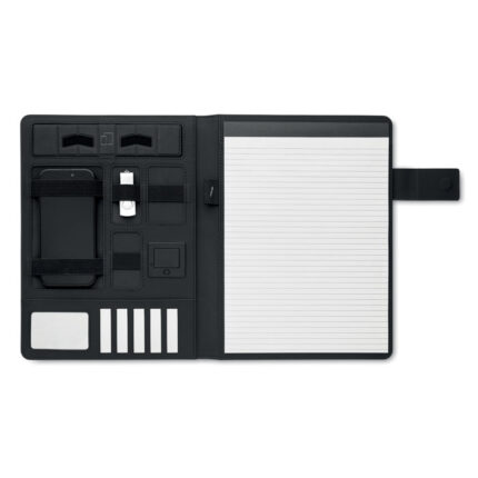 Burgus aplankas su 2500 mAh išorine baterija ir 15W įkrovimu – tvarkingas ir reprezentatyvus sprendimas darbui,...