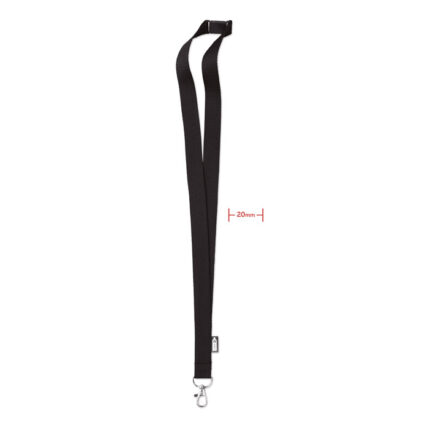 LANY RPET kaklajuostė 20 mm – RPET kaklajuostė 20 mm, PET plastikas