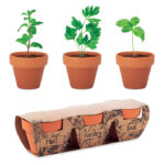 FLOWERPOT Terracotta 3 herb puodų rinkinys – Terracotta 3 herb puodų rinkinys, terakota