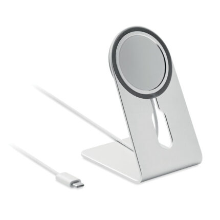 MELIS nešiojamas magnetinis įkroviklis 15 W – nešiojamas magnetinis įkroviklis 15 W, metalas