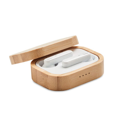 JAZZ BAMBOO TWS ausinės bambukiniame dėkle – TWS ausinės bambukiniame dėkle, bambukas