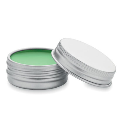 Balm veganiškas lūpų balzamas apvalioje metalinėje dėžutėje – papildomas produkto vaizdas.